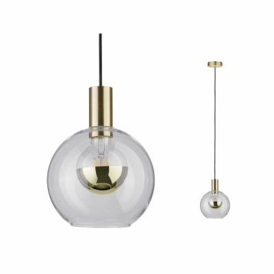 Paulmann Neordic Pendelleuchte Esben E27 max. 20W Klar/Messing gebürstet dimmbar Glas/Metall 1-flammig