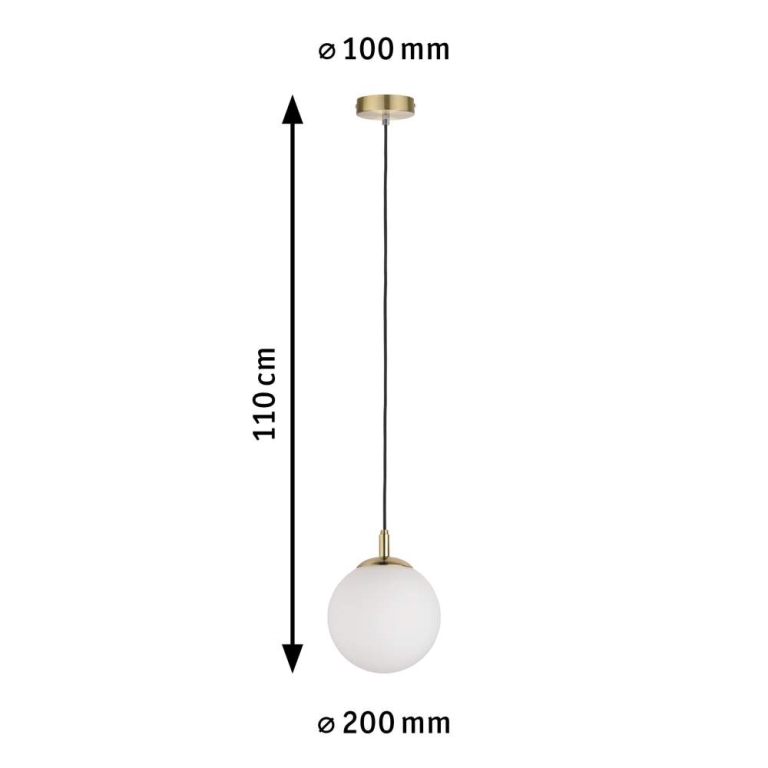Paulmann Neordic Pendelleuchte Menja E27 max. 20W Weiß/Messing gebürstet dimmbar Glas/Metall 1-flammig