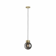 Neordic Pendelleuchte Linja E27 max. 20W Rauchglas/Messing gebürstet dimmbar Spiegel/Glas/Metall 1-flammig