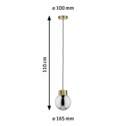 Neordic Pendelleuchte Linja E27 max. 20W Rauchglas/Messing gebürstet dimmbar Spiegel/Glas/Metall 1-flammig