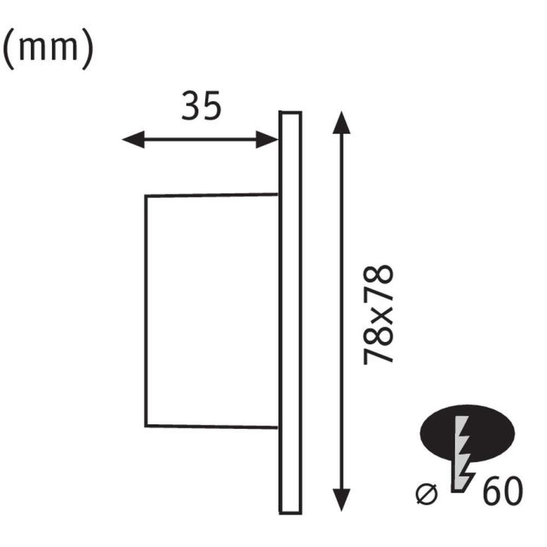 Paulmann LED Wandeinbauleuchte Wall eckig Weiß 1,7W 2700K für Hohlwanddose