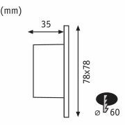 LED Wandeinbauleuchte Wall eckig Weiß 1,7W 2700K für Hohlwanddose