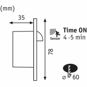 LED Wandeinbauleuchte Wall rund Weiß mit Bewegungsmelder 2,7W 2700K