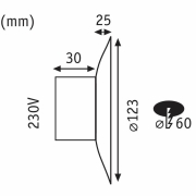 LED Wandeinbauleuchte rund Neordic Dekorativ Weiß matt