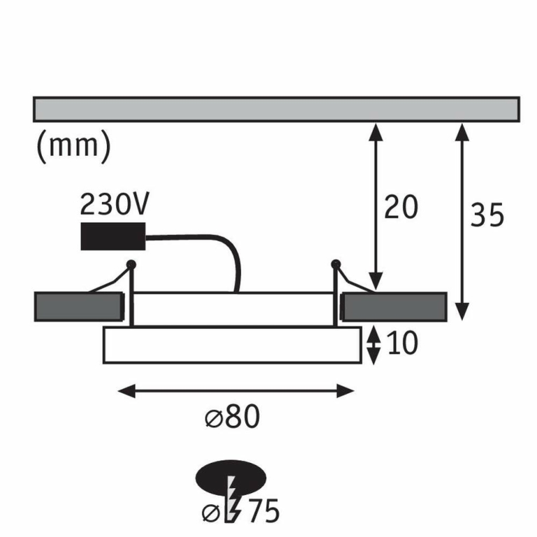 Paulmann LED Einbaupanel Areo IP23 rund 5W 3000K