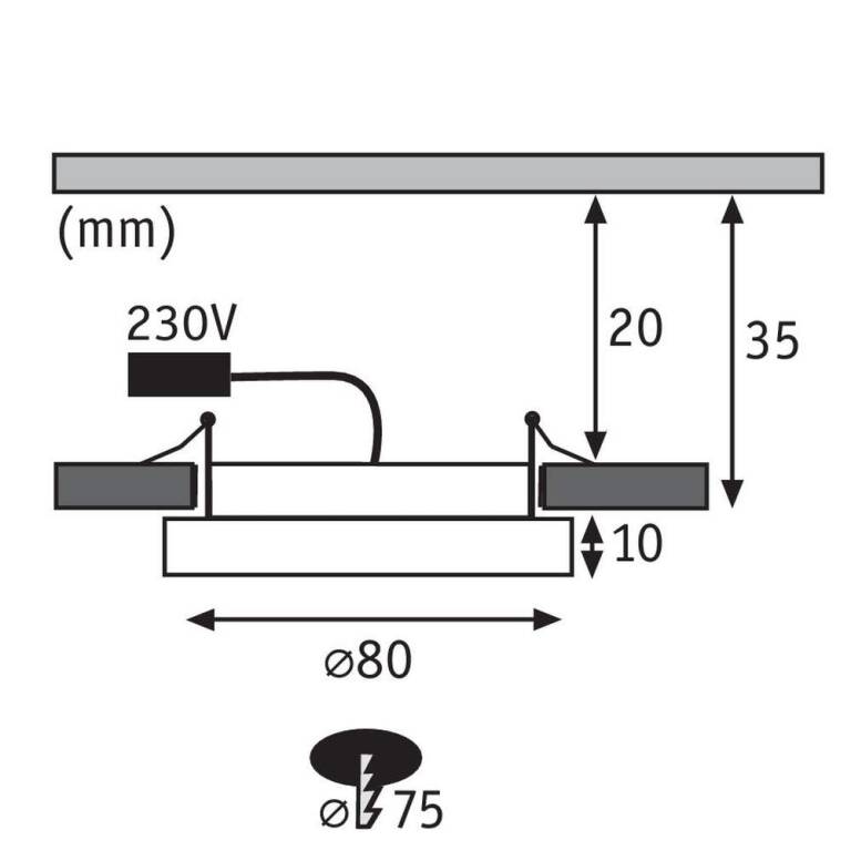 Paulmann LED Einbaupanel Areo IP23 rund 5W 3000K