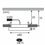 LED Einbaupanel Areo IP23 rund 5W 3000K