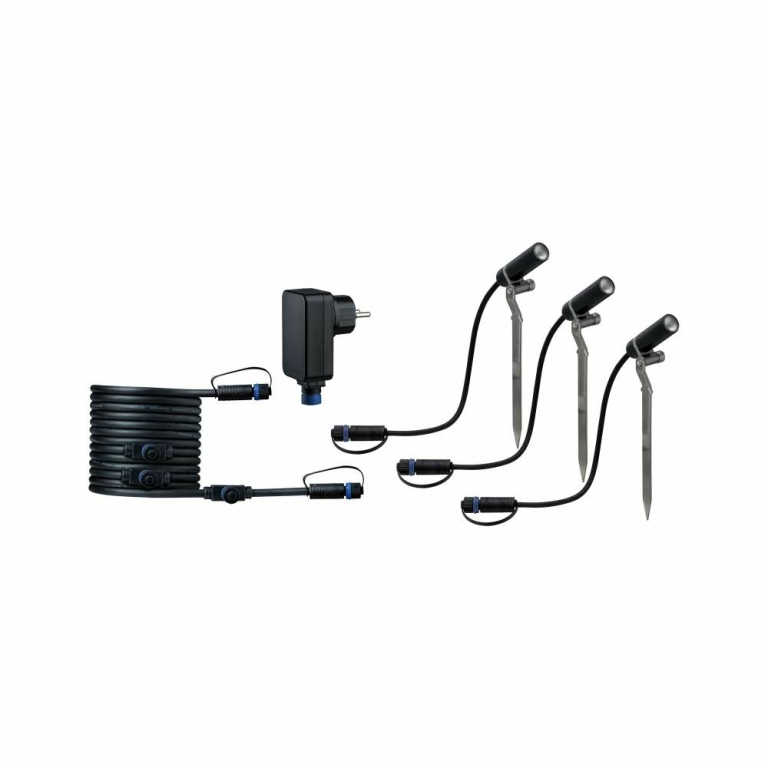 Paulmann Plug & Shine LED Gartenstrahler Plantini Basisset IP65 3000K 3x1,4W 21VA Anthrazit