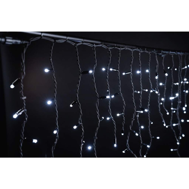 MK-Illumination Ice Lite®QF+, 102 LEDwh, 12 flash LEDwh,3m x 0,5m, schwarzes Kabel, 220-240V, 7W