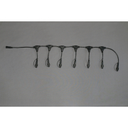 QUICK FIX®QF+ divider mit 6 Ausgängen,schwarzes Kabel, 220-240V
