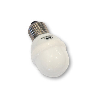 Golf Ball E27,  amber LEDs, matte PVC Kappe
weißer Sockel, 220-240V, 1W