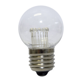 Deco Golf Ball E27, warm weiße LEDs
klare Kappe, 7 LEDs, 220-240V, 0,7W
