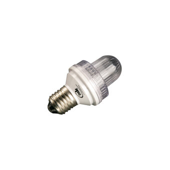 Flash Bulb E27, blue SMD LEDs
clear cap. 9 SMD-LEDs, 220-240V, 1W