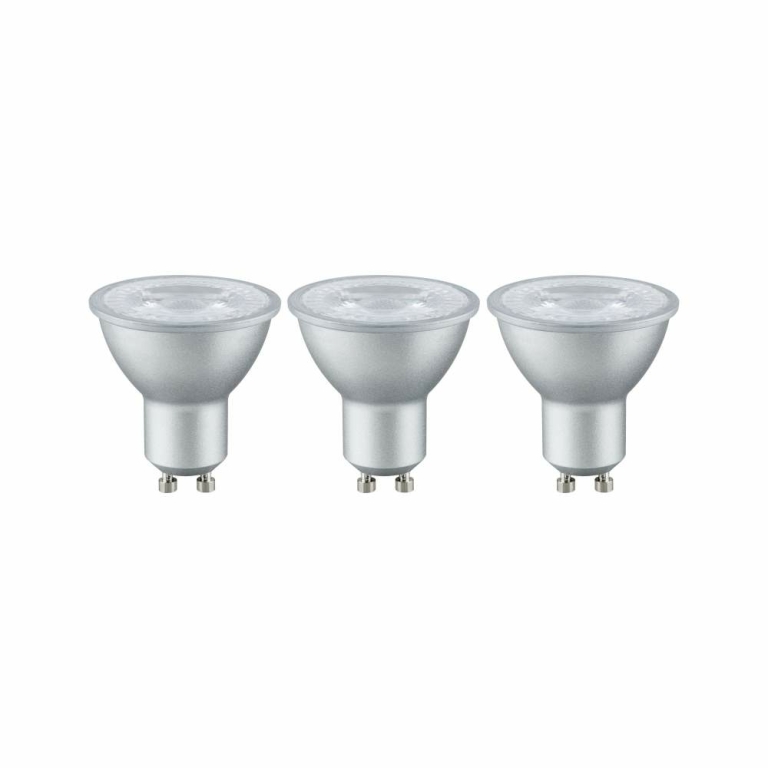 Paulmann 3er-Pack LED Reflektorlampe GU10 4W 230lm 2700K Alu