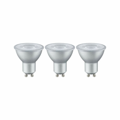 Paulmann 3er-Pack LED Reflektorlampe GU10 4W 230lm 2700K Alu