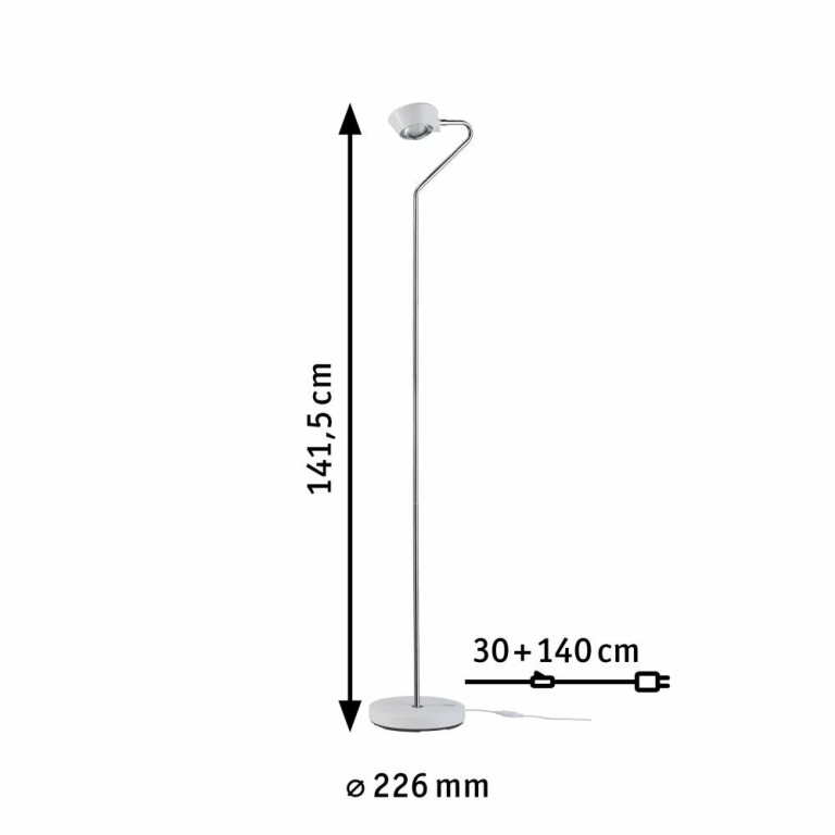 Paulmann LED Stehleuchte Ramos 11W Weiß matt/Chrom
