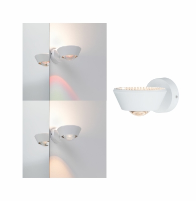 Paulmann LED Designer Wandleuchte Sabik Weiß matt Up&Down IP44 9W drehbar dimmbar
