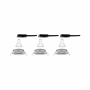 LED Einbauleuchte Nova Basisset 3er Set rund 6.5W IP23 GU10 Eisen gebürstet schwenkbar 2700K 230V