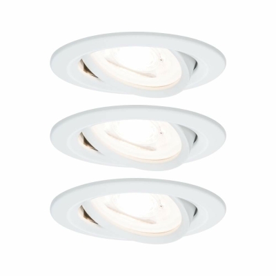 Paulmann Nova LED Einbauleuchte 3er-Set rund 6.5W IP23 GU10 Weiß (matt) schwenkbar 2700K 230V