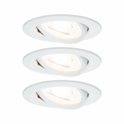 Nova LED Einbauleuchte 3er-Set rund 6.5W IP23 GU10 Weiß (matt) schwenkbar 2700K 230V