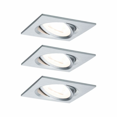 Paulmann Einbauleuchte LED Nova eckig 3x6,5W GU10 Alu gedreht