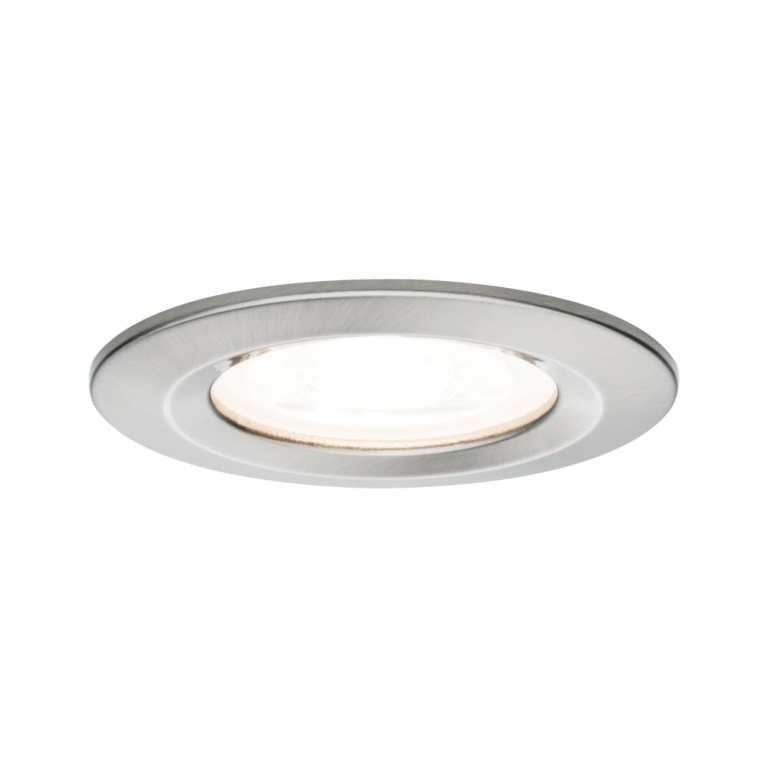 Paulmann LED Einbauleuchte Nova Einzelspot rund 1x6.5W IP44 GU10 Eisen gebürstet 2700K 230V