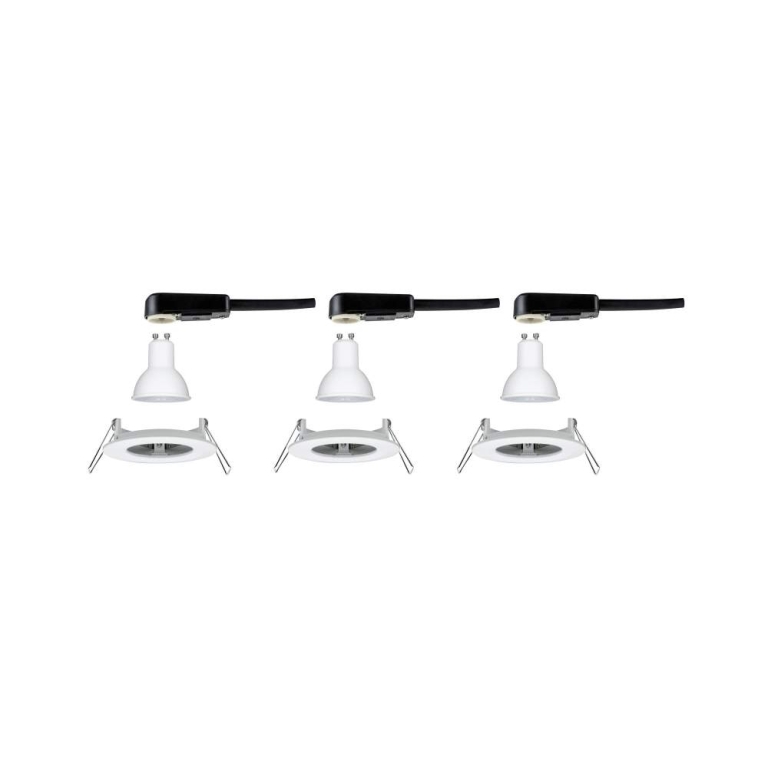 Paulmann LED Einbauleuchte Nova 3er Set rund 6.5W IP44 GU10 Weiß (matt) 2700K 230V