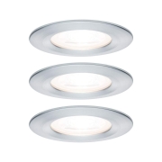 LED Bad-Einbauleuchte Nova Basisset 3er Set rund 6.5W IP44 GU10 Alu gedreht 2700K 230V