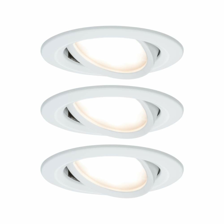 Paulmann LED Einbauleuchte Nova Coin 3er Set rund 6W IP23 Weiß (matt) schwenkbar 2700K 230V