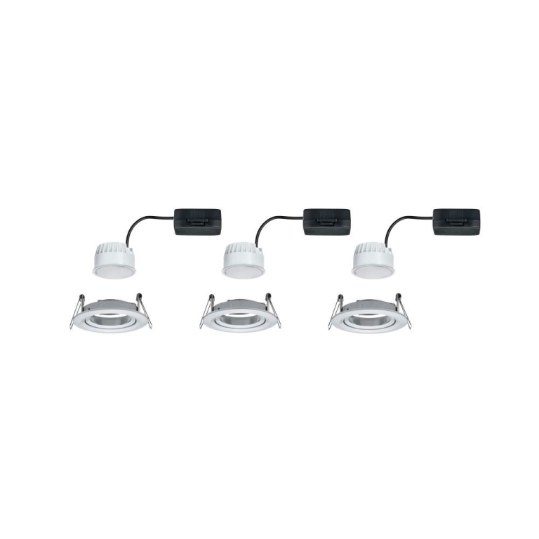 Paulmann LED Einbauleuchte Nova Coin Basisset 3er Set rund 6W IP23 Alu gedreht schwenkbar 2700K 230V