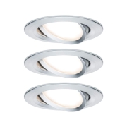 LED Einbauleuchte Nova Coin Basisset 3er Set rund 6W IP23 Alu gedreht schwenkbar 2700K 230V