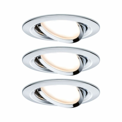 Paulmann LED Einbauleuchte Nova Coin Basisset 3er Set rund 6W IP23 Chrom schwenkbar 2700K 230V