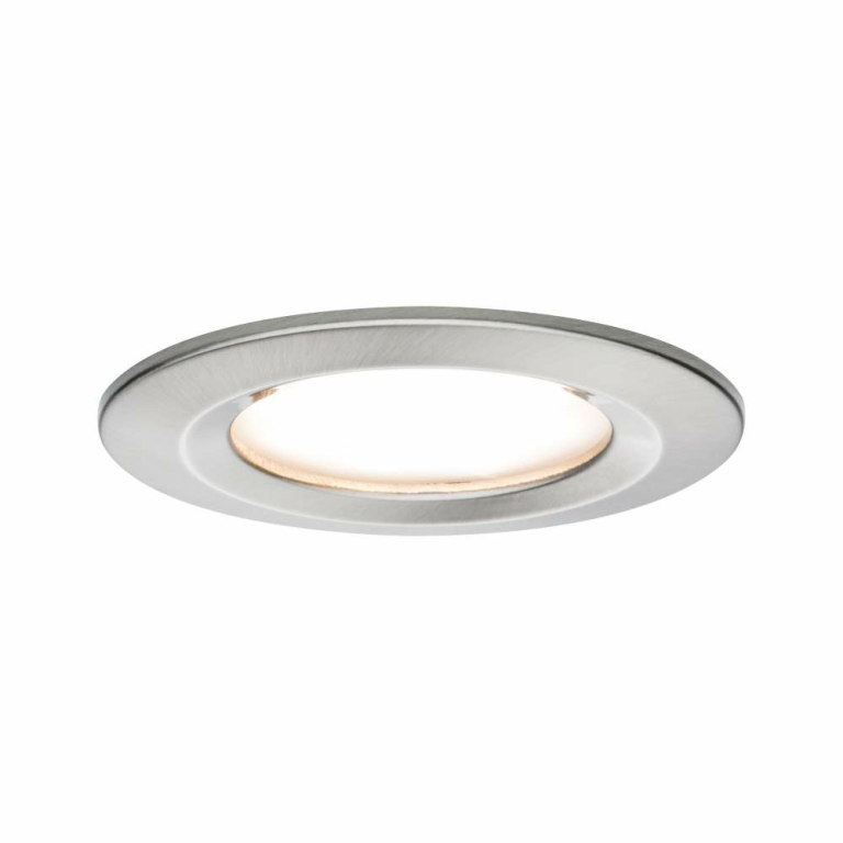 Paulmann LED Bad-Einbauleuchte Nova Coin rund 1x6W IP44 Eisen gebürstet 2700K 230V