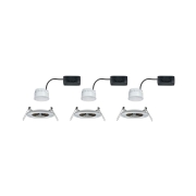 LED Bad-Einbauleuchte Nova Coin 3er Set rund 6W IP44 Eisen gebürstet 2700K 230V
