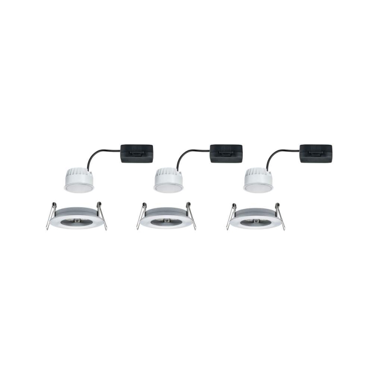 Paulmann LED Einbauleuchte Nova Coin Basisset 3er Set rund 6W IP44 Alu gedreht 2700K 230V