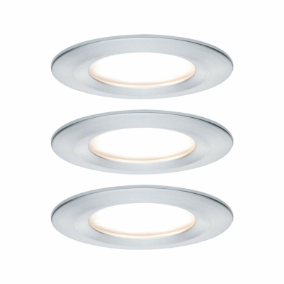 Paulmann 93451 LED Einbauleuchte Nova Coin Basisset 3er Set rund 6W IP23  Alu gedreht | Lampen1a