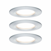 LED Einbauleuchte Nova Coin Basisset 3er Set rund 6W IP44 Alu gedreht 2700K 230V