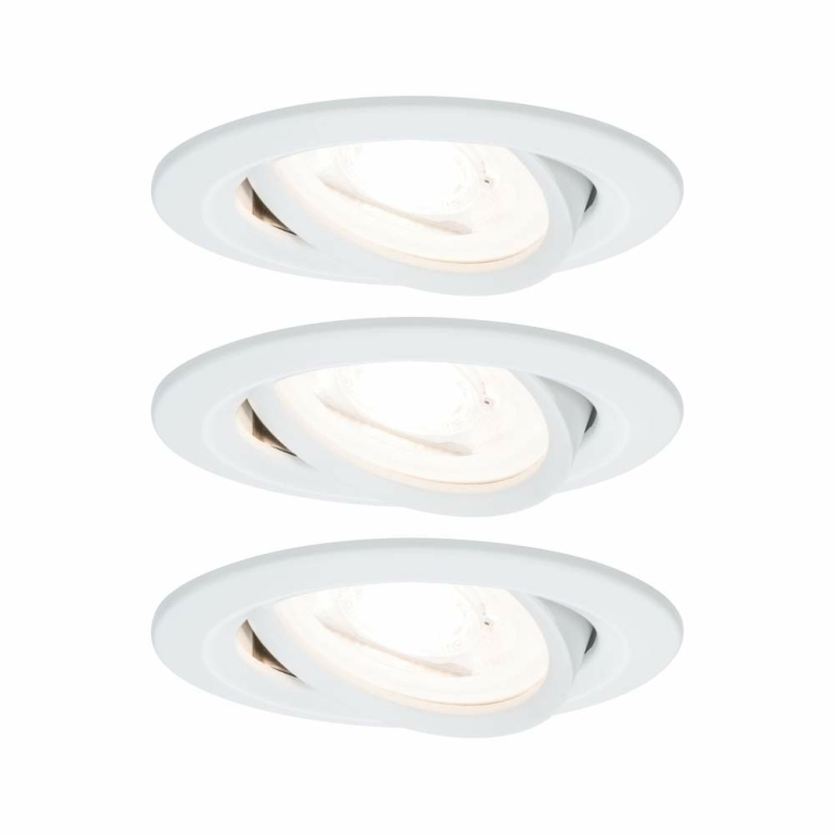 Paulmann LED Einbauleuchte Nova Basisset 3er Set rund 6.5W IP23 GU10 Weiß (matt) dimmbar 3-step-dim 2700K 230V