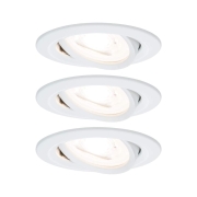 LED Einbauleuchte Nova Basisset 3er Set rund 6.5W IP23 GU10 Weiß (matt) dimmbar 3-step-dim 2700K 230V