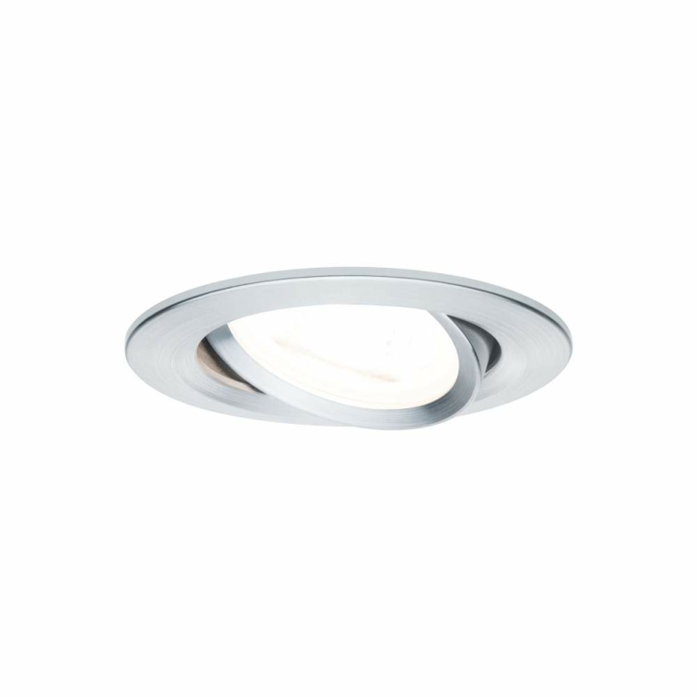 Paulmann LED Einbauleuchte Nova Basisset 3er Set rund 6.5W IP23 GU10 Alu gedreht schwenkbar dimmbar 3-step-dim 2700K 230V