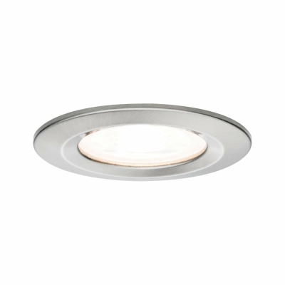 Paulmann LED Einbauleuchte Nova Einzelleuchte rund 1x6.5W IP44 GU10 Eisen gebürstet dimmbar 3-step-dim 2700K 230V