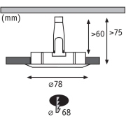 Nova LED Einbauleuchte 3er Set rund 6.5W IP44 GU10 Eisen gebürstet dimmbar 3-step-dim 2700K 230V