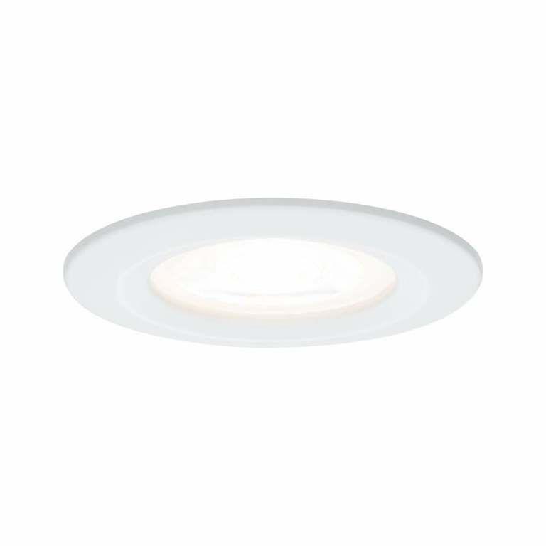 Paulmann LED Bad-Einbauleuchte Nova Einzelspot rund 1x6.5W IP44 GU10 Weiß (matt) dimmbar 3-step-dim 2700K 230V