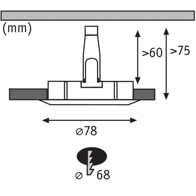 Paulmann LED Bad-Einbauleuchte Nova Einzelspot rund 1x6.5W IP44 GU10 Weiß (matt) dimmbar 3-step-dim 2700K 230V