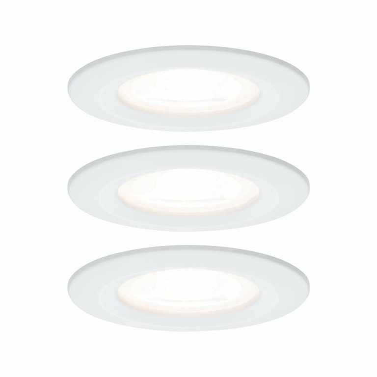 Paulmann 93478 LED Bad-Einbauleuchte Nova 3er Set rund 6.5W IP44 GU10 Weiß