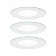LED Bad-Einbauleuchte Nova 3er Set rund 6.5W IP44 GU10 Weiß (matt) dimmbar 3-step-dim 2700K 230V