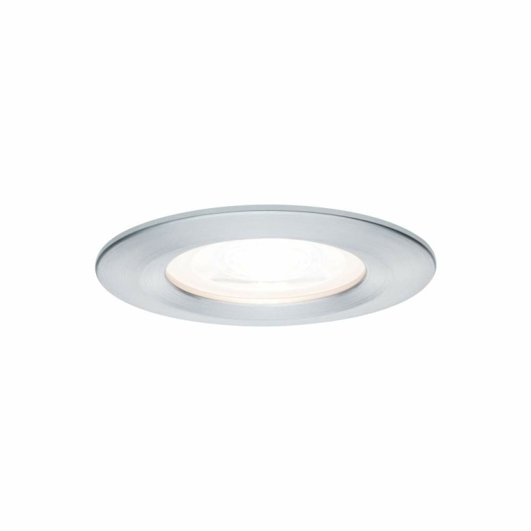 Paulmann LED Bad-Einbauleuchte Nova Basisset 3er Set rund 6.5W IP44 GU10 Alu gedreht dimmbar 3-step-dim 2700K 230V