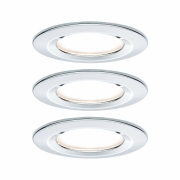 LED Bad-Einbauleuchte Nova Basisset 3er Set rund 6.5W IP44 GU10 Chrom dimmbar 3-step-dim 2700K 230V