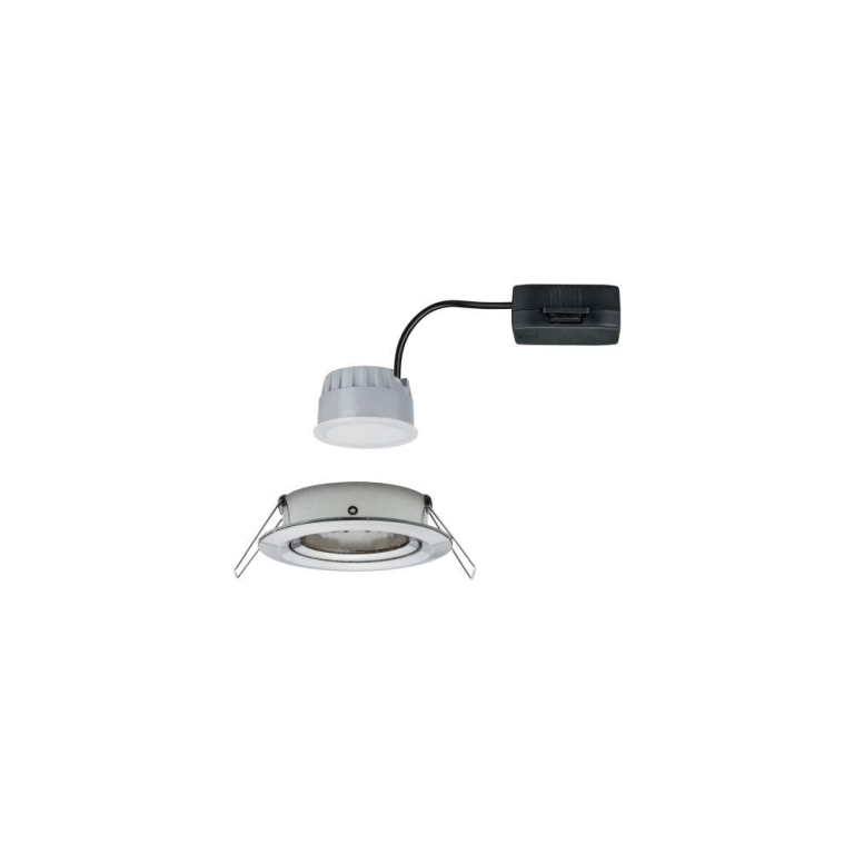 Paulmann LED Einbauleuchte Nova Coin rund 1x6W IP23 Eisen gebürstet schwenkbar dimmbar 3-step-dim 2700K 230V