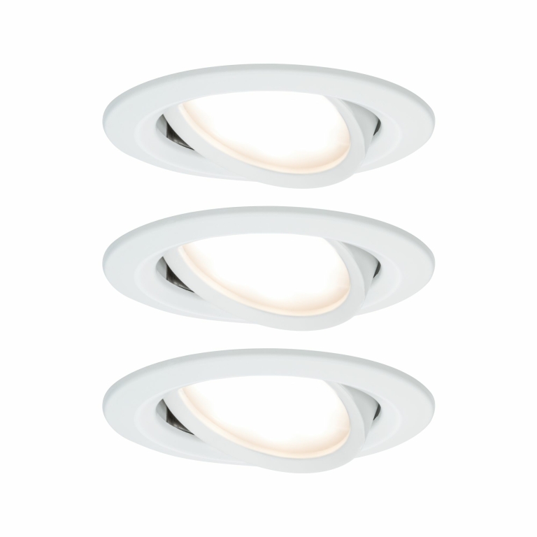 Paulmann LED Einbauleuchte Nova Coin 3er Set rund 6W IP23 Weiß (matt) schwenkbar dimmbar 3-step-dim 2700K 230V